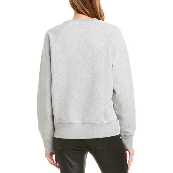 Zadig & Voltaire Sweatshirt Womens Medium LOVE Foil Graphic Pullover Gray - Picture 2 of 6